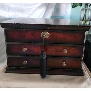 Rare 6HKS Vintage Mens Jewelry keepsakes Box With Key.hard To Find 🎁Oldmoney